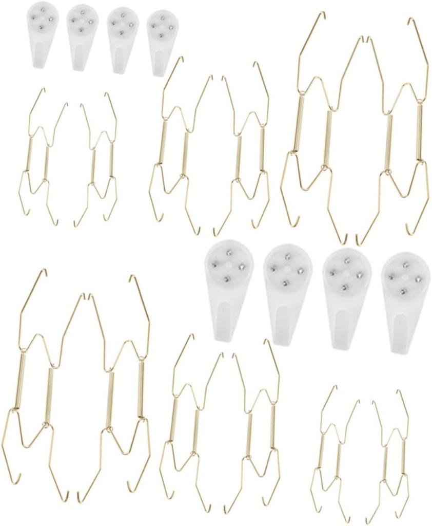 HEALLILY 1set Heavy Duty Decorative Plate Hangers Spring Hooks for Wall Display Plate Holders Versatile Easy Installation for Home