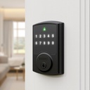 Brinks Keyless Entry Electronic Touchpad Door Lock -Backlit Keypad Deadbolt with Advanced Security, Custom User Codes, Auto-Lock, for Front Door, Home or Office, Matte Black