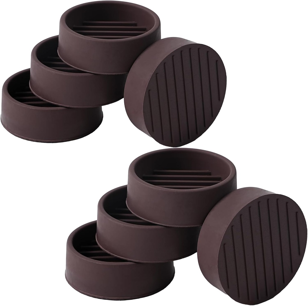 1.5x1.5 Round Rubber Furniture Caster Cups, Anti-Sliding Furniture Pads Bed Stopper Floor Protectors with Grip - Protect Any Flooring