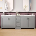 Christopher Knight Home Berkin 84" Modern Double Bathroom Vanity with Sink Combo, Modern Freestanding Bathroom Sink Cabinet with Adjustable Shelf+Drawer, Bathroom Storage Cabinet with Sink Combo, Gray