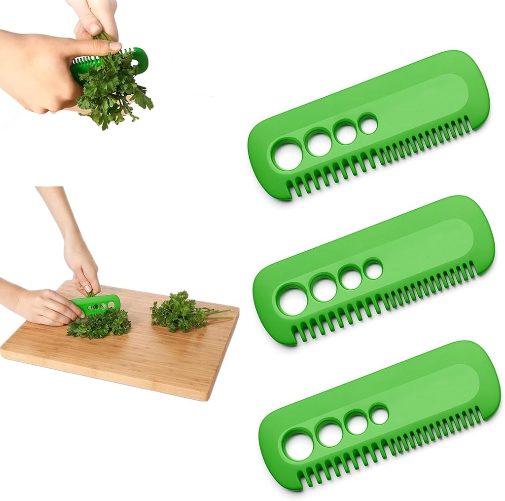 3 Pcs Herb Stripper Tool Professional Green Leaf Herb Cutter Comb for Kale, Chard, Collard Greens, Thyme, Kitchen Tools