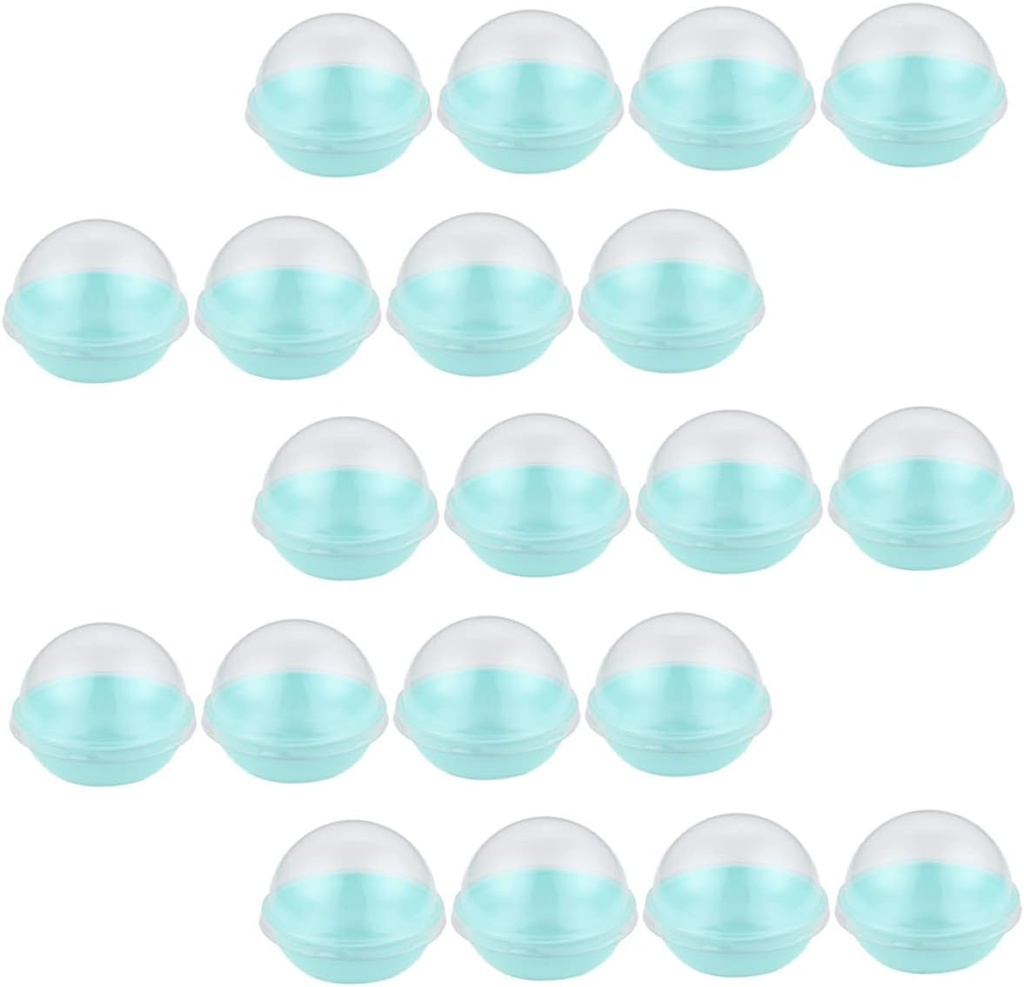 Cabilock 50Pcs Small Dome Baking Box for Moon Cake and Egg Yolk Puff Individual Dessert Containers for Parties and Home Use and Sealed Packaging Blue Color