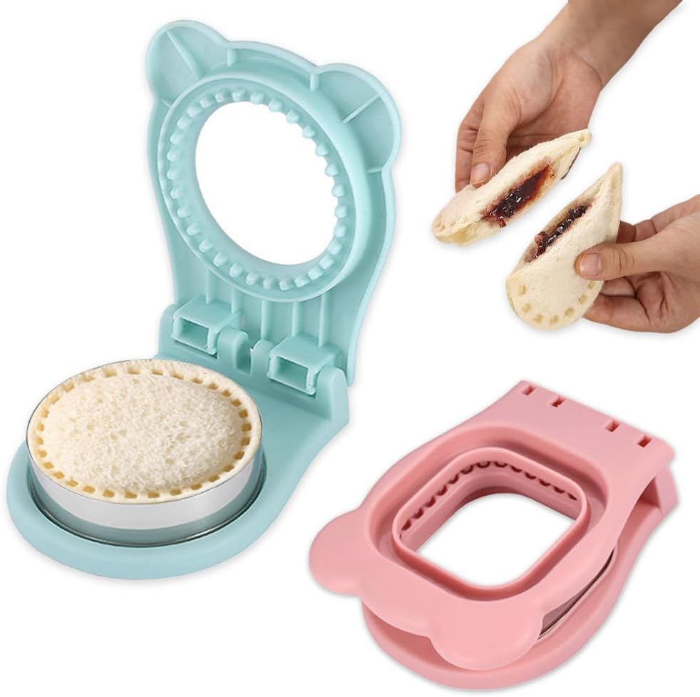 Sandwich Cutter and sealer Set,Square&Round Sandwich Maker with Seal Edge for Homemade sandwich Snacks Lunchbox Bento Box