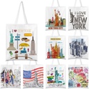 Paterr 9 Pcs City Souvenirs Gifts New York Tote Bag Bulk San Francisco Canva Tote Boston Chicago Souvenirs for Women Travel