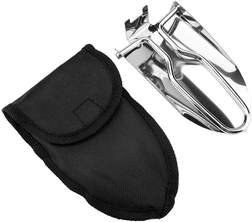 AKOAK 1 Pack Stainless Steel Foldable Garden Shovel, Handy Mini Camping Shovel, Llightweight Camping Gear, Versatile Outdoor Survival, Fishing, Camping, Gardening and Potting Folding Tools