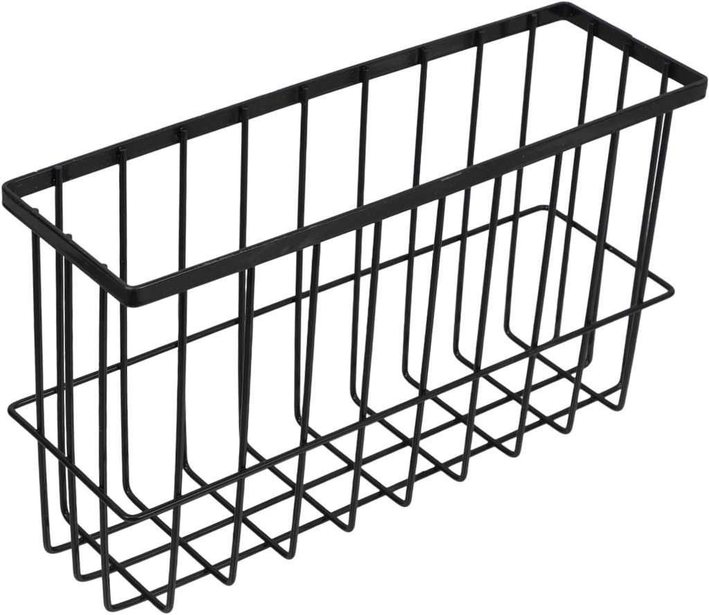 STOBAZA Kitchen Bathroom Storage Wire Hanging Basket Adhesive Mount Fruit Vegetable Organizer Shampoo Holder