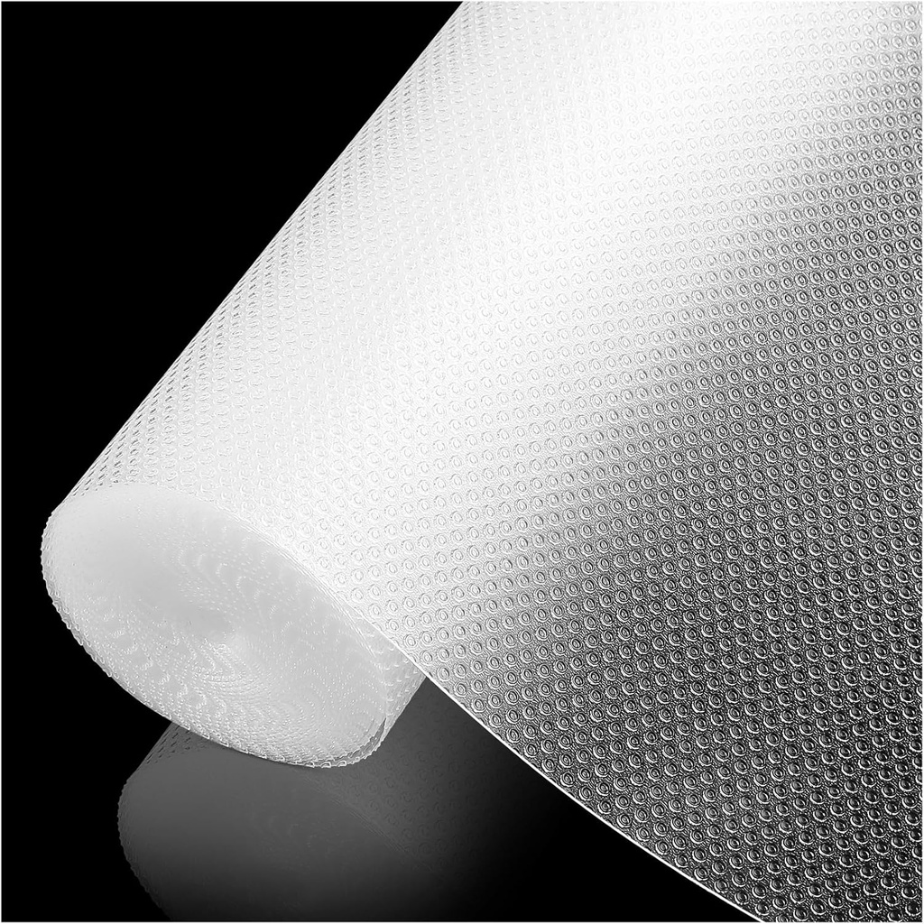 100% EVA Shelf Liner for Kitchen Cabinet, 12" x 240" Drawer Liners Non Adhesive Non Slip Waterproof Plastic Paper, Dresser Pantry Bathroom Refrigerator Protector, Clear