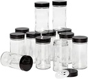 Kamenstein 5244227 Empty Jars With Black Cap, Set Of 12, 3-Ounce