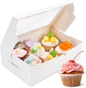 15 Pack Cupcake Boxes with Inserts 6 Holders, White Standard Bakery Boxes with Window Food Grade Cupcake Containers 6 Count for Muffins