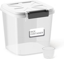 Rice Container - Flour Rice Dispenser 20lbs/10kg/10.6qt Food Grain Cereal Bins Pet Food Storage Laundry Pods Container for Household Pantry Organization (20lbs)