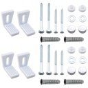 Heyous 2 Sets Toilet Seat Bolts Plastic L Shaped Mounting Bracket with Screws Bathroom Replacement Fittings Suitable for Repair