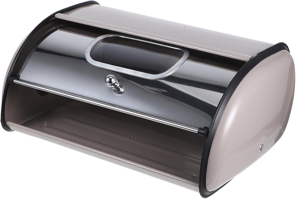 Box Stainless Steel Bread Box with Window Kitchen Countertop Storage Container for Bread Baguettes and Bagels Sleek Design for Home Kitchen Organization