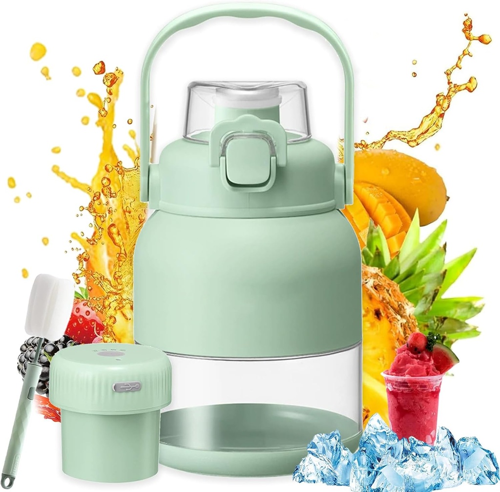 Electric Citrus Juicer 17 oz, with Straw Two Lids, Portable Blender for Smoothies, Shakes, Food Prep & Frozen Blending, Large-Capacity Wireless Mini Juicer Cup on the Go, for Kitchen Office (A-27oz)