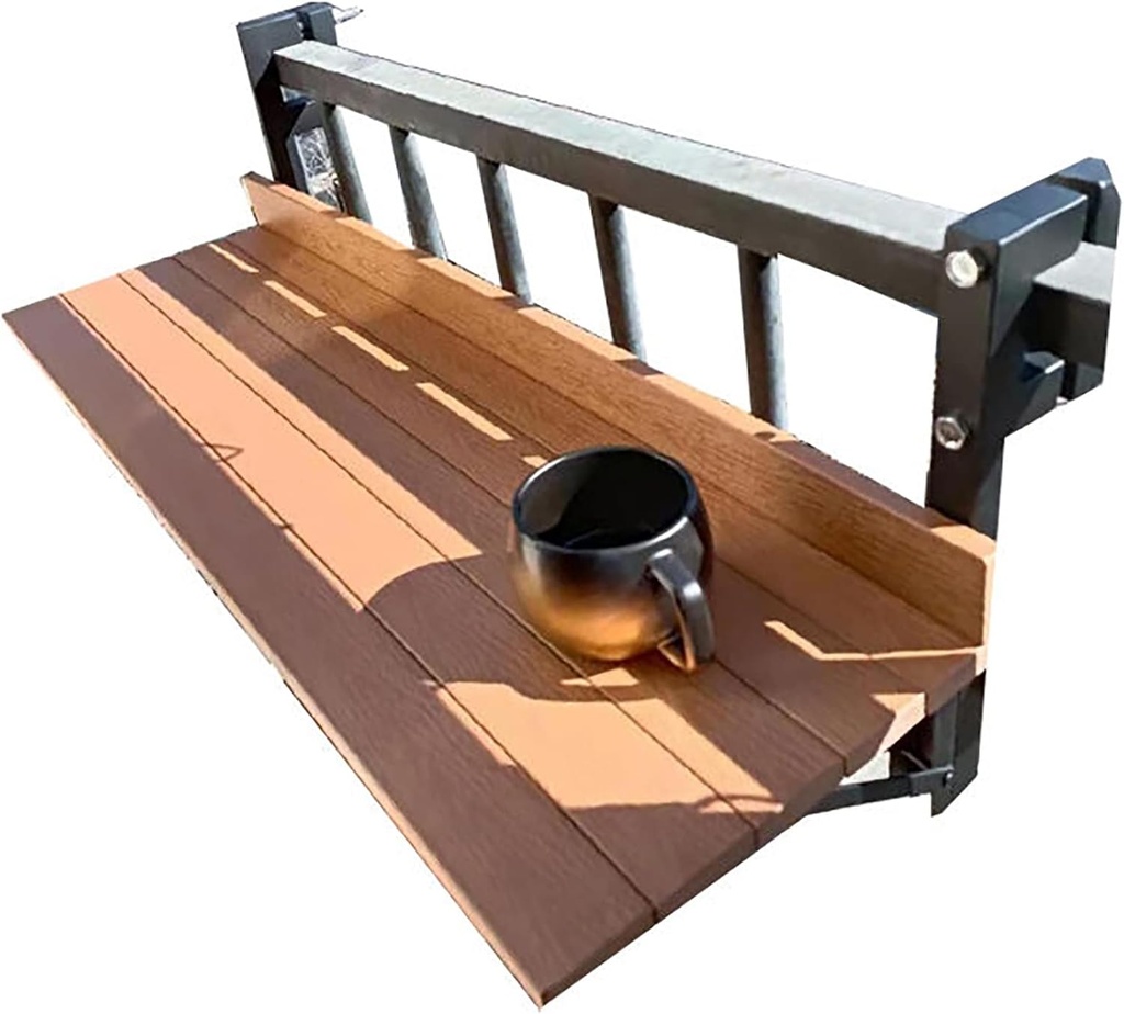 Balcony Bar Table For Railings, Balcony Table, Outdoor Hanging Rail Tables For Deck, Outdoor Folding Table, Wall-Mounted Small Folding Space Saving Serving Table Desk, For Patio Garden Porch ( Color :
