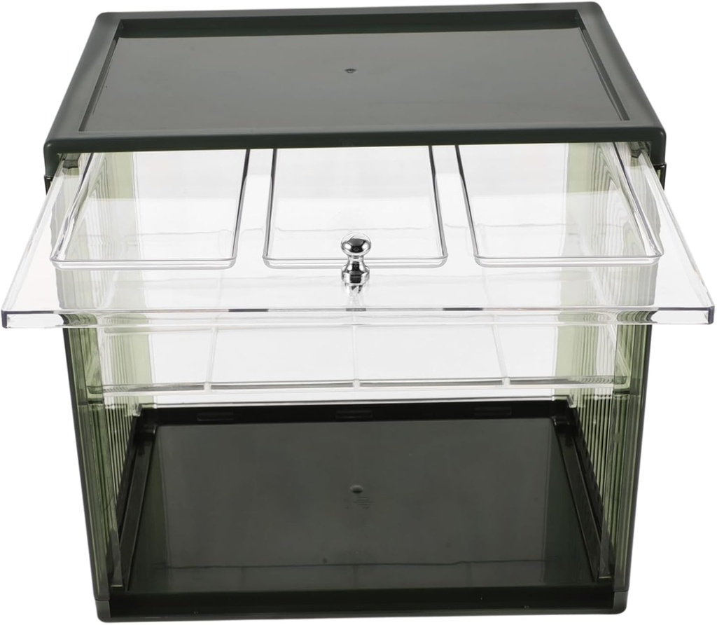 Zerodeko Double Layer Bread Box with Clear Window Lightweight Bread Storage Organizer for Kitchen Countertop Airtight Maintain Freshness and Pastries