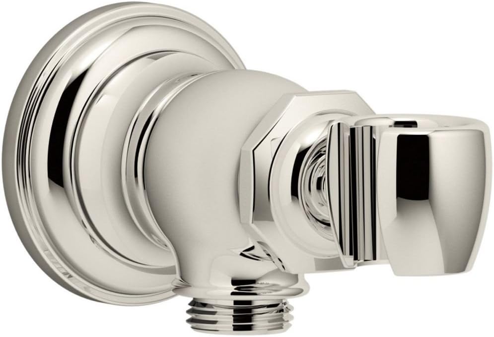 KOHLER K-72797-SN Artifacts Wall-Mount Handshower Holder and Supply Elbow, Vibrant Polished Nickel