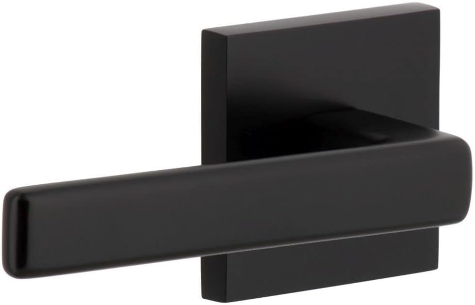 Viaggio QADLUS_SD_LH Quadrato Left Handed Solid Brass Non-Turning One-Sided Dummy Door Lever with Lusso Lever and Quadrato Backplate - Satin Black