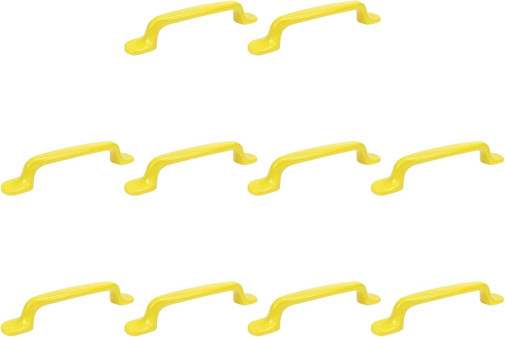 LC LICTOP Yellow Kitchen Cabinet Handles with Mounting Screws, 5.12 Inch Metal Drawer Pull, Dresser Pulls for Cupboard, Room Door, Cabinets, and Organizer Box, 3.78 Inch Hole Center, 10Pcs