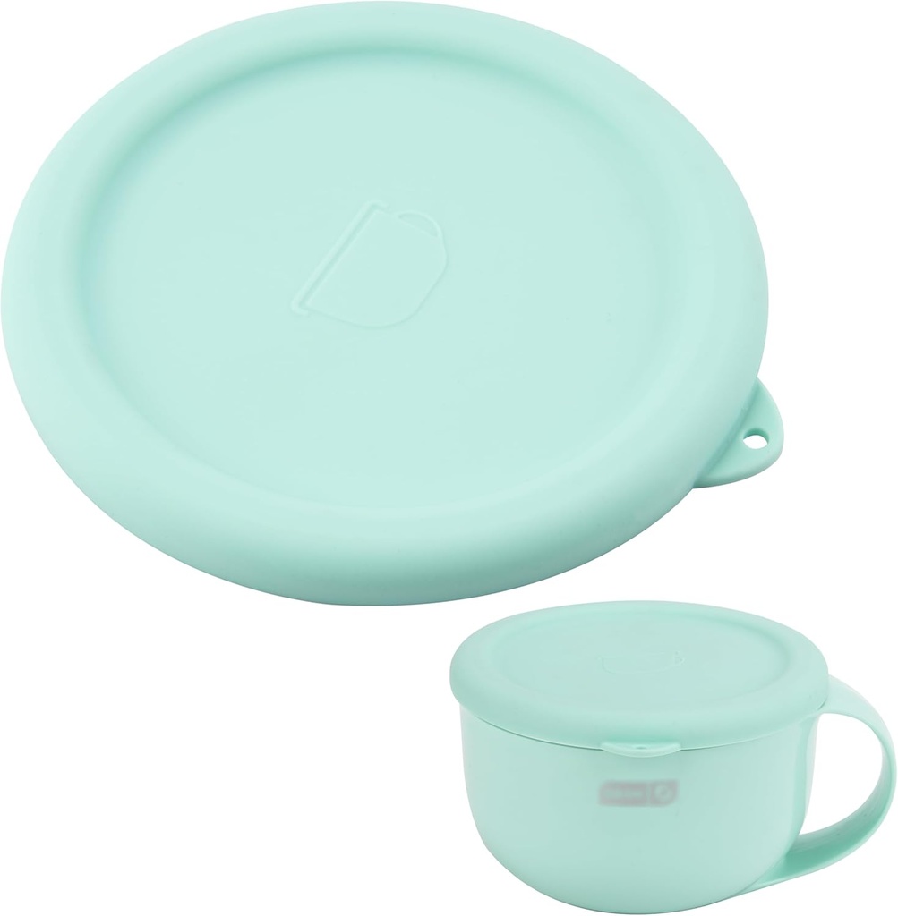 1 Pack Silicone Lid Compatible with Dash Ice Cream Maker Mug, Reusable Silicone Bowl Cover for Ice Cream Storage, Food-grade Freezer Bowl Lid, Freezer Dishwasher Safe, Cyan (Bowl NOT Included)