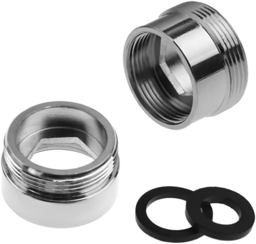 2pcs Tap Water Filter Faucet Adapter, Brass Faucet Aerator Connector Thread Adapter (Female 22mm to Male 22mm)
