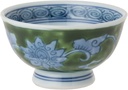 RAO3Z Ranchant Arita Ware Cup, Multi, Diameter 2.8 x 1.5 inches (7 x 3.9 cm), Dark Green Arabesque