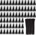 60PCS Upgrade Large Tarp Clips Heavy Duty Lock Grip Tarp Clamps Thumb Screw Tent Clamps with 200 Pcs Zip Cable Ties for Swimming Pool Cover Awnings Outdoor Camping Caravan Canopies Car Covers