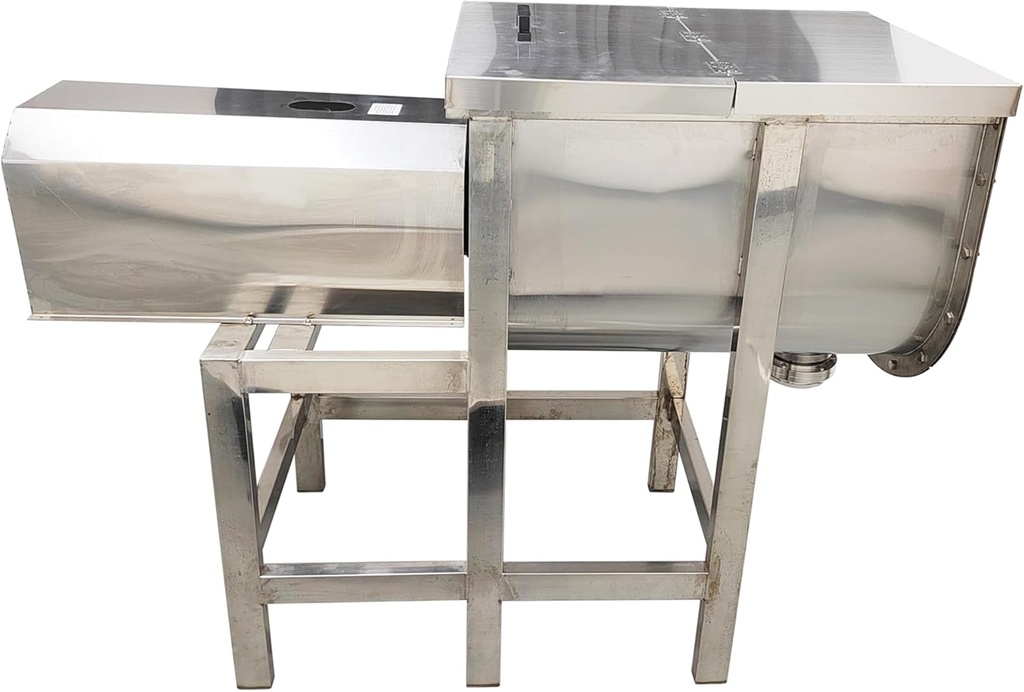 220Lbs Dry&Wet Horizontal Mixer 304 Stainless Steel Commercial Mixing Machine for Food Animal Feed Grains Granule Particle Blender 29RPM 220V 3KW