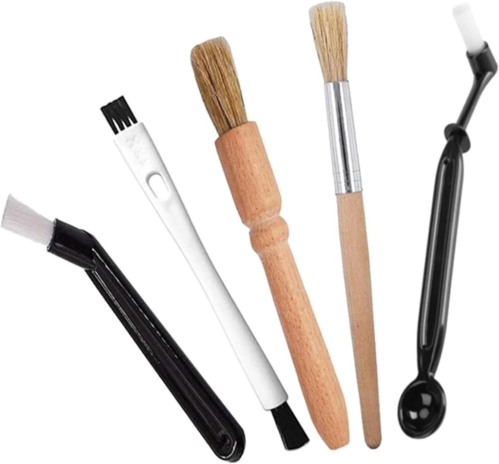 2set Powder Dusting Cleaning Brush Professional Coffee Machine Washing Brush Wood Handle Comfortable Grip Household Supplies