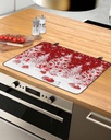 Christmas Countertop Burners Protection Mats for Kitchen, Christmas Gift Red Gnome Snowflake Rubber Stove Top Cover Mat, Heat Proof Mats Cooktop Cover for Counter Dish Drying Mat, 24"x21"