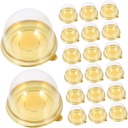 Luxshiny 50pcs Mini Cupcake Boxes with Dome Lids Portable Small Cake Containers for Moon Cakes Egg Yolk Pastries Lightweight Dessert Packaging for Birthday Wedding Holiday Parties