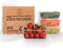 Healthy Packers Plastic Food Storage Containers with Lids 25 oz - Freezer Storage Containers with Lids - Freezer Safe, BPA Free, Reusable (Set of 40)