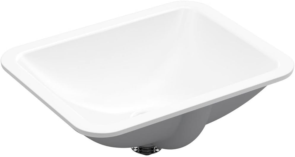 Kohler Caxton 20-5/16 in. Rectangular Undermount Bathroom Sink with Overflow in White K-R20000-0