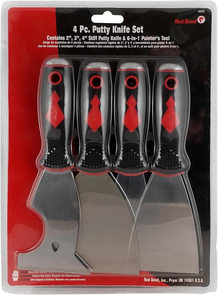 Red Devil 6090 4 PC. Putty Knife Set