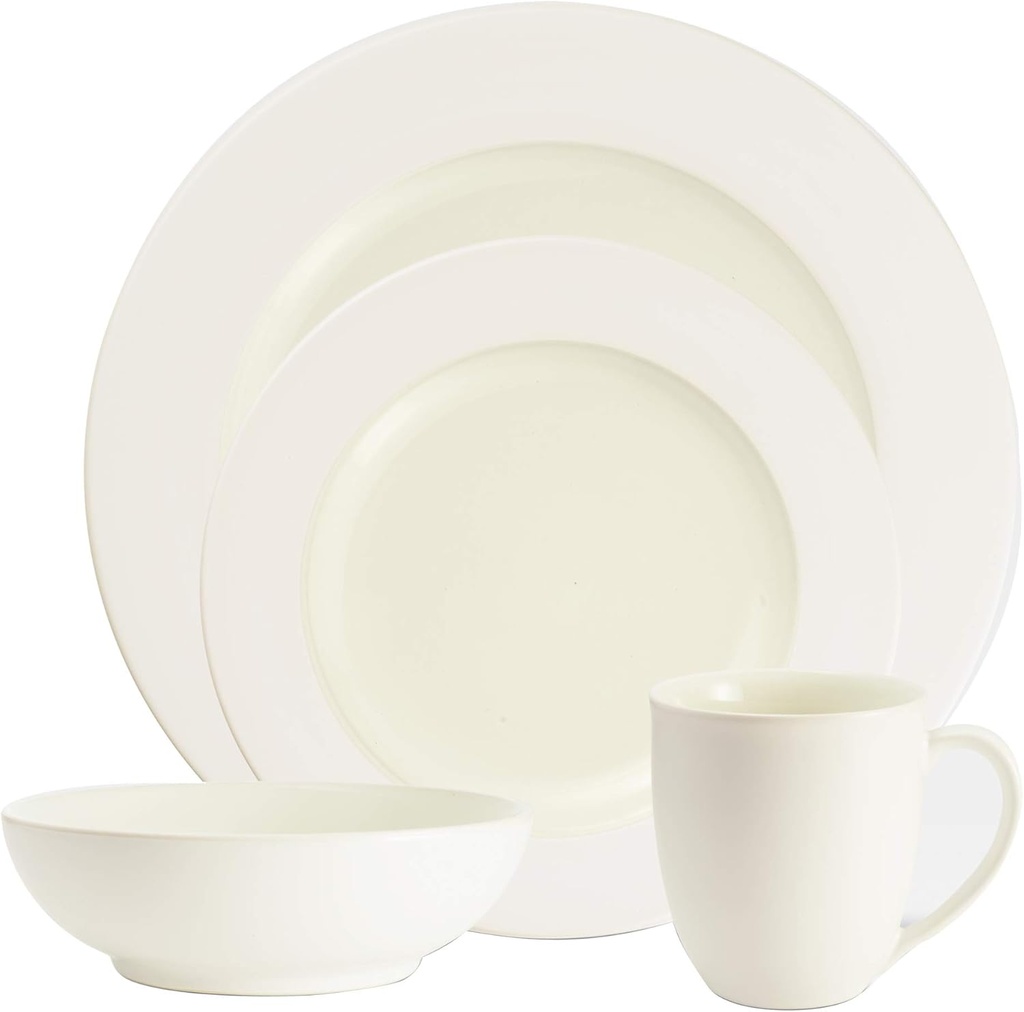Noritake Colorwave White 4-Piece Rim Place Setting, Service for 1