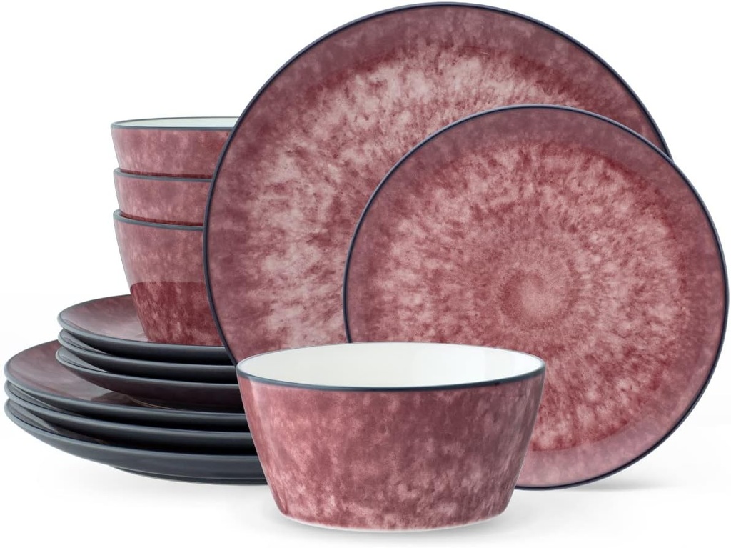 Noritake ColorKraft Essence Garnet 12-Piece Set in Red