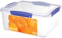 Sistema KLIP IT Food Storage Container, 5 L, Airtight & Stackable, BPA-Free, Clear with Blue Clips