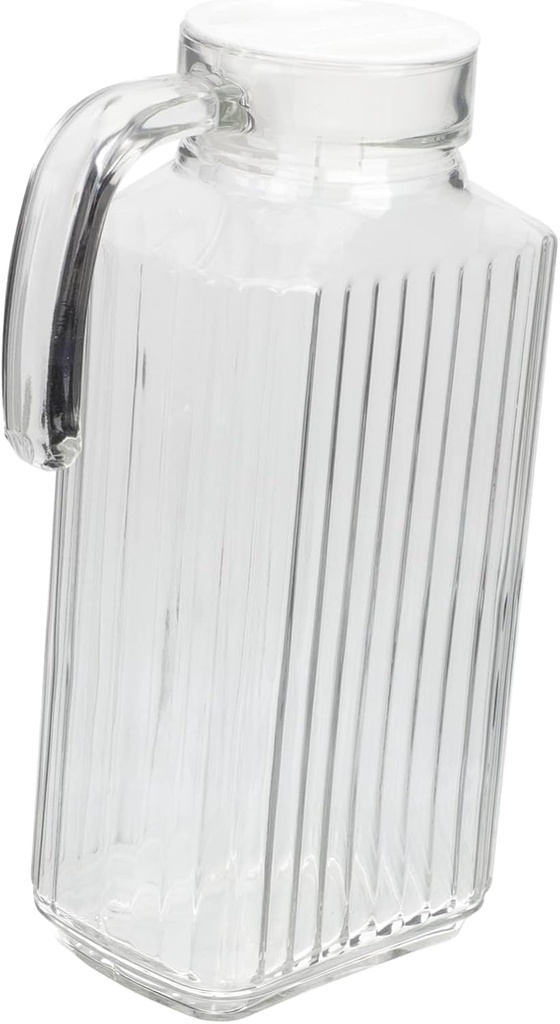 Glass Cold Water Pitcher 2.5L Handle Design – Beverage Kettle for Iced Tea Fruit Infusion and Cold Juices for Parties and Home Use