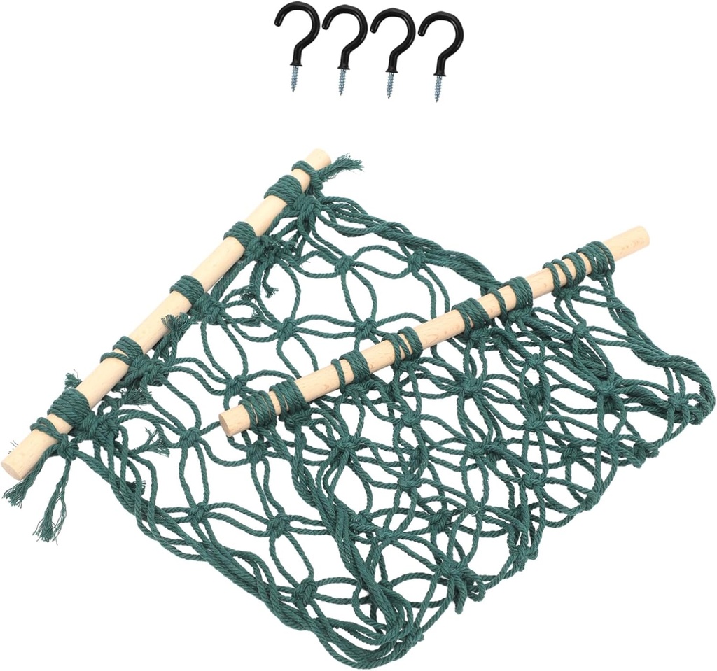 VICASKY Hanging Fruit Vegetable Net Bag Woven Cotton Rope Hammock Kitchen Storage Organizer Decorative Basket for Home Accessory and Produce Sorting Green