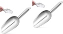 OUNONA Stainless Steel Food Scoop Thickened Ice and Flour Scoop with Ergonomic Handle for Ice Sugar and Cooking Ingredients Kitchen Utensil with Hanging Loop