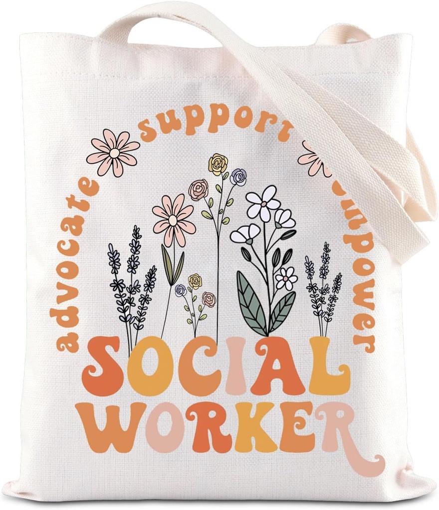 ENSIANTH Social Worker Appreciation Tote Bag - MSW Graduation Gift, Volunteer Support, Empower Advocate