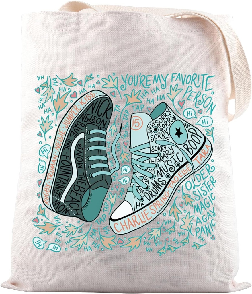 JNIAP LGBT Pride Gift LGBT TV Show Inspired Tote Bag Nick And Charlie Gift (Heart-s Tote Bag)