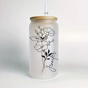 Personalized Glass Tumbler with Straw Unique Christmas Gift Custom Name Customization Glass Bridal Party Personalized Gift Iced Coffee Glass Cup Gift for Her Birthday Mothers Day Gift