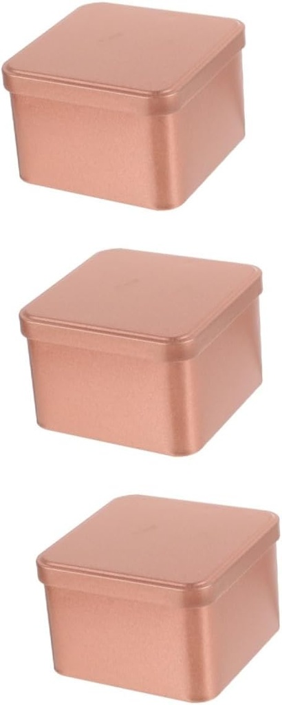 DOITOOL 3pcs Metal Tin Square Tea Canister Airtight Loose Leaf Storage Box for Tea Cookies Items Portable Matte Finish Design Lid for Easy Organization and Travel