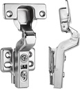 2pcs Inset Cabinet Hinge Frameless Concealed Door Hinges European Soft Closing Four-Hole Mounting Plate Hinges Nickel Plated Finish
