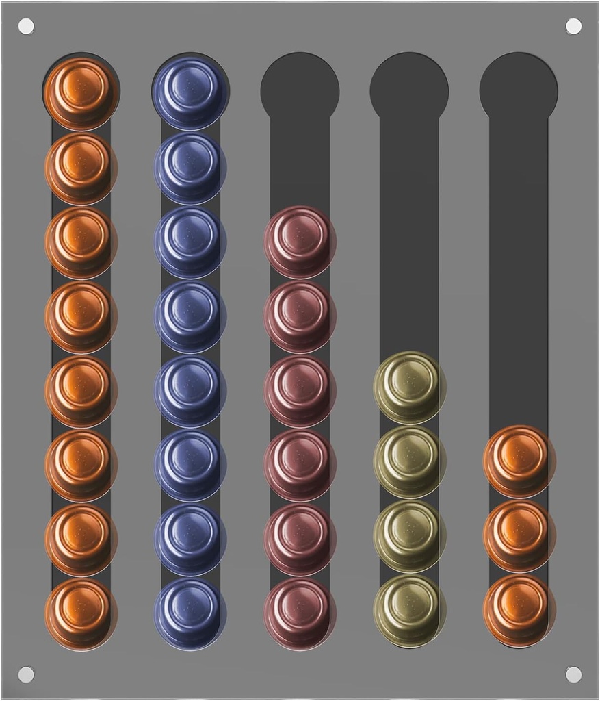 Magnetic Coffee Pod Holder Wall Mounted Acrylic Coffee Capsule Storage Organizer for Kitchen RV Refrigerator Cabinet Door