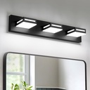 24-Inch 3-Light LED Modern Black Bathroom Vanity Light Fixtures Over Mirror, Bathroom Lighting Fixtures with Cool White 6000K, Vanity Wall Lights for Bath Restroom Powder Room