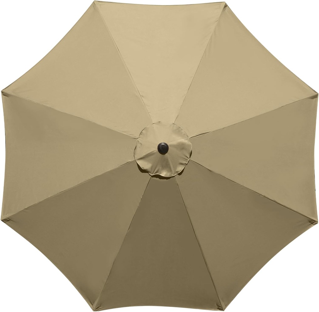 10Feet Patio Umbrella Replacement Canopy, For 8 Ribs,Market and Table Umbrella Top,Universal Strong and Thick Umbrella Canopy,UV Protection,Canopy Only. (Taupe)