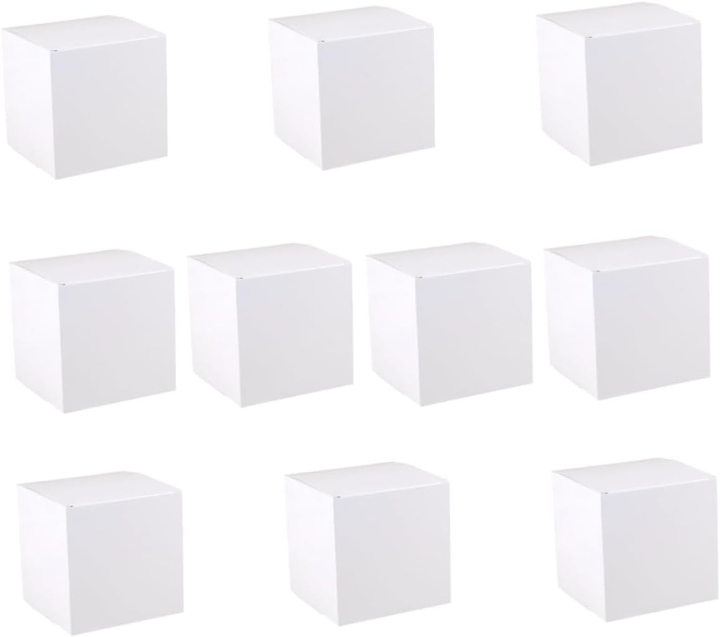 KOMBIUDA 10pcs Folding Boxes for Craft Cupcake Packaging for Parties Festivals and Homemade Treats Beautiful Rustic Box