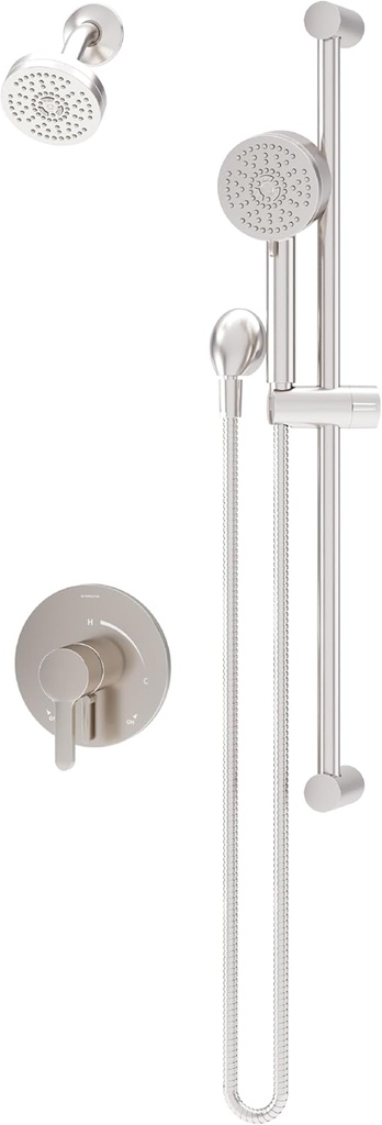 Solarity HydroMersion Single Handle Shower Faucet Trim Kit with Hand Spray and Integral Diverter in Satin Nickel