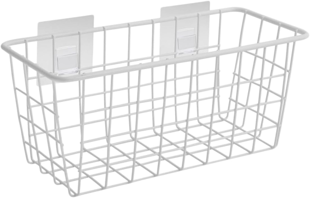 Ergonomic Wall-mounted Storage Basket Hanging Wire Basket for Kitchen Bathroom Decor